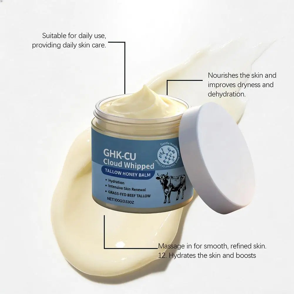 GHK CU Copper Peptide Tallow Honey Balm Cloud Whipped For Face Body Intensive Renewal Hydrate Nourish Skin Balm