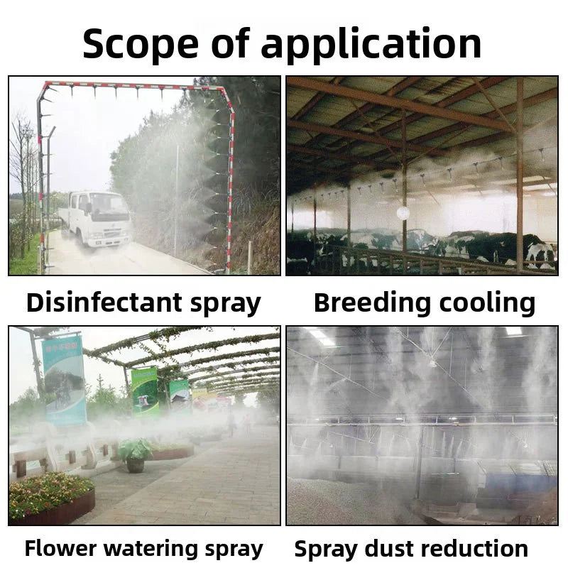 8mm PE Pipe Universal Automatic Irrigation Sprinkler Kit Rotating Copper Nozzle Watering Irrigation Patio Misting Cooling System