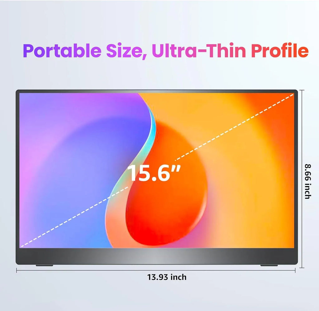 AHXJKA 15.6 Inch Portable Monitor FHD1080P IPS HDR Screen Second Monitor External Screen for MAC Laptop PC Xbox/PS4/5/Switch