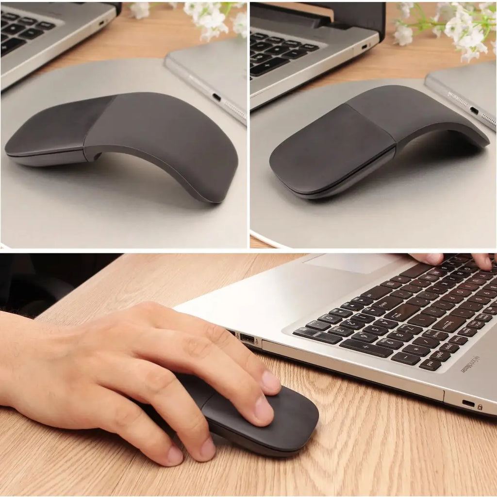 Foldable ARC Touch Wireless Mouse Bluetooth/2.4G Silent Ergonomic Slim Portable Mice for Computer iPad Surface Mac Mobile Office