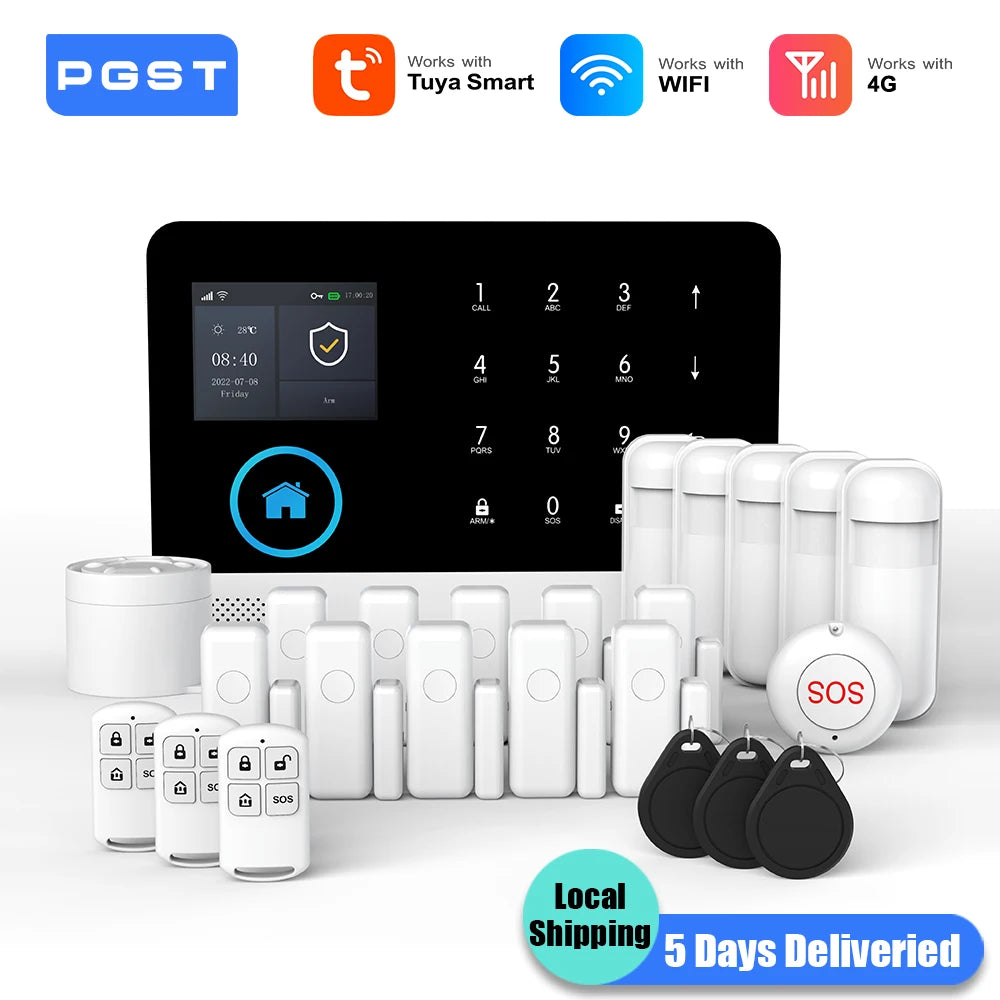 4G WiFi Home Alarm System with Motion Sensors - Smart Security Kit Tidesmit