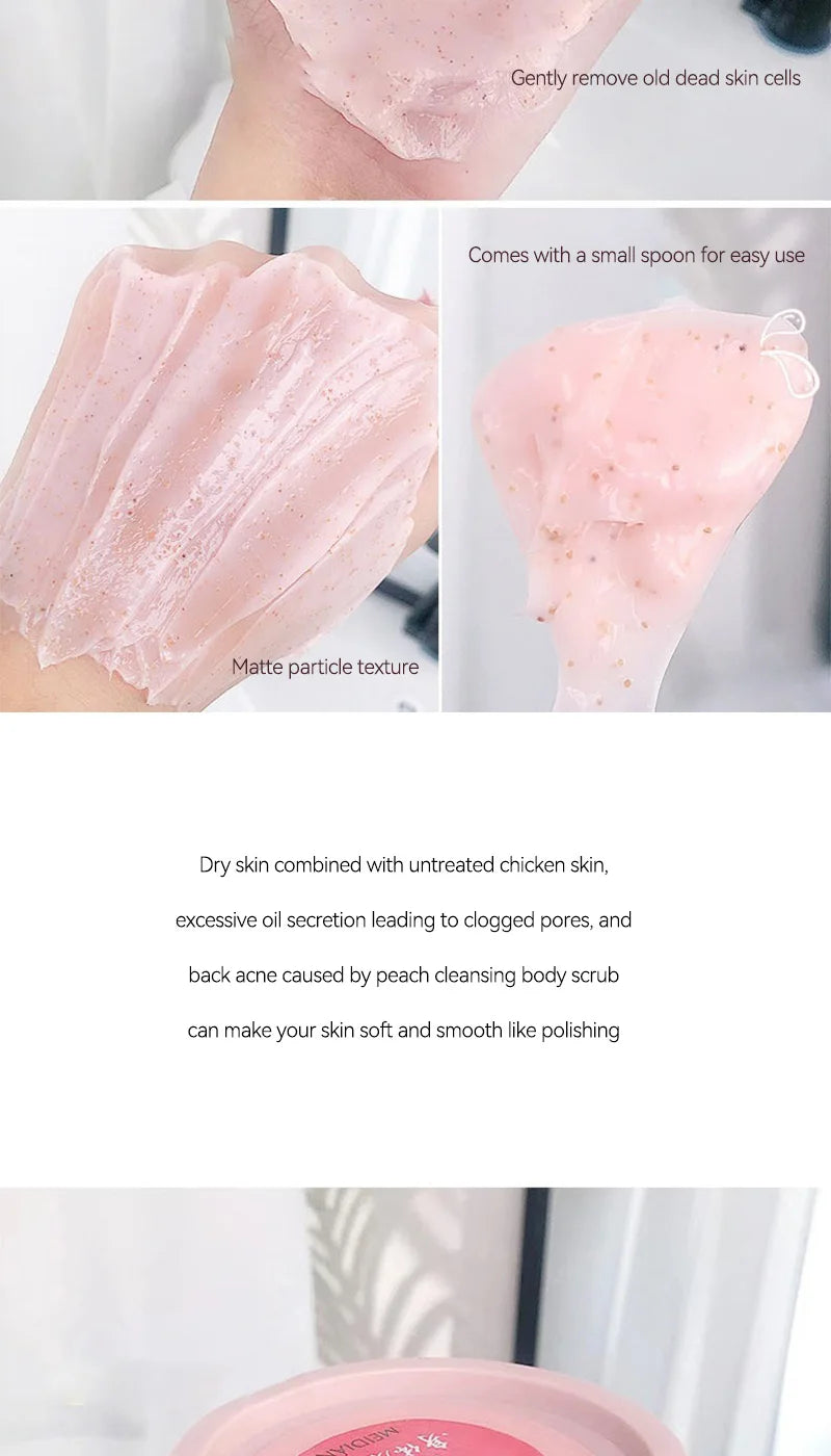 Peach Extract Body Scrub 200g - Natural Exfoliating Skin Smoothing Treatment Scrubs Treatments Tidesmit