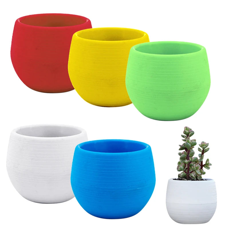 Flower Pot Set Plastic Color Breathable Mini Gardening Plant Tools Household Balcony Desktop Greenery Succulent Flowerpot