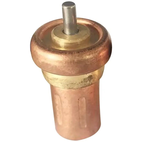 Thermostat valve core replacement with copper housing and vertical metal actuator stem
