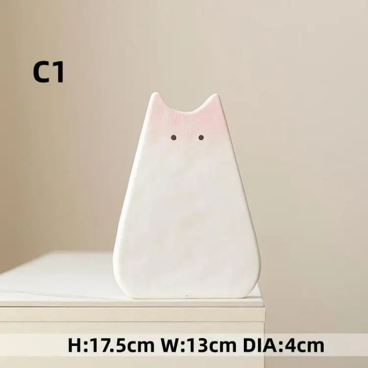 Cute cat-like ceramic vase, Nordic style, simple and cute, decoration for dried flower arrangement, hydroponic living room