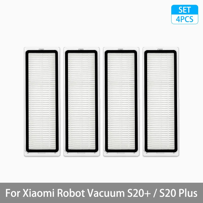 Tidesmit replacement parts kit for Xiaomi Robot Vacuum S20 Plus including main brush, side brush, filter and mop.