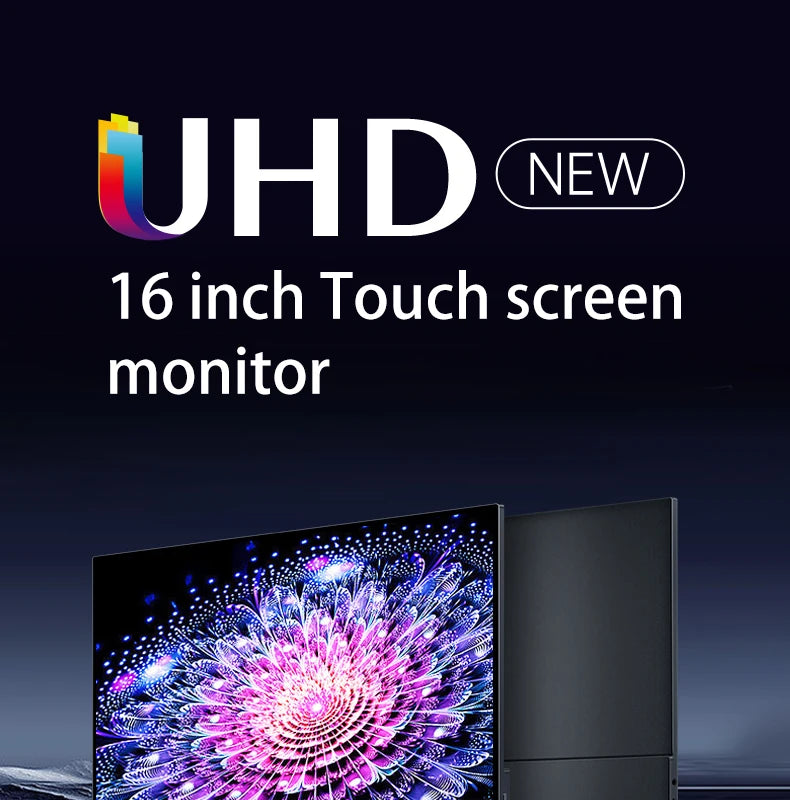 VCHANCE 16 Inch 4K UHD Touch Screen Portable Monitor 100%DCI-P3 HDR Expand Office Movie Display For PC Laptop Phone XBox Switch