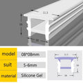 Recessed White Silicone Tube LED Neon Light Flexible Rope Channel Diffuser WS2811 WS2812B Outdoor Waterproof Ribbon Strip Tube