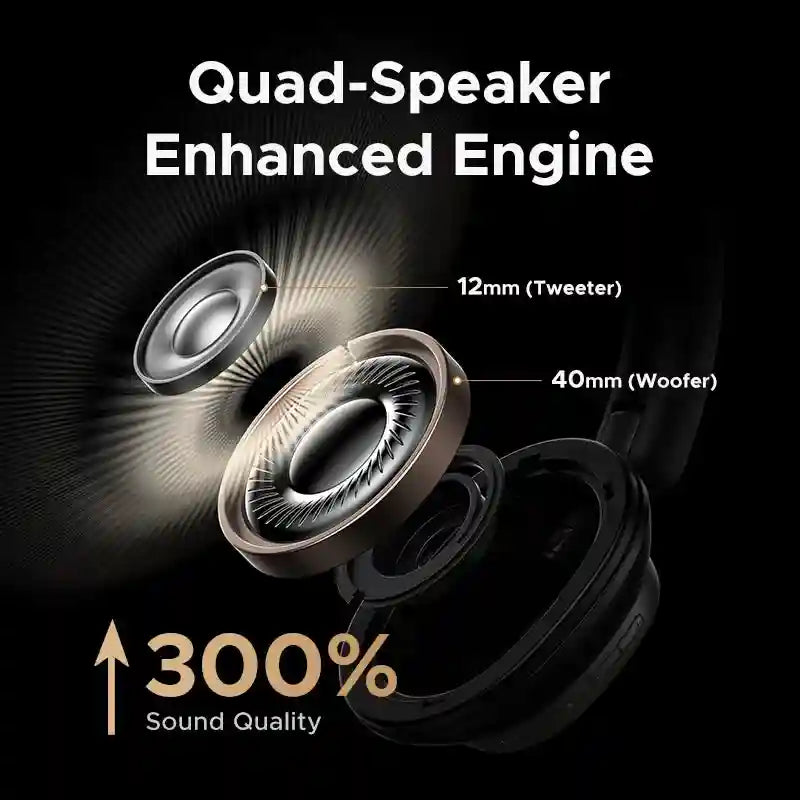 Wireless Noise Cancelling Over-Ear Headphones - 120H Studio Pro Audio Tidesmit