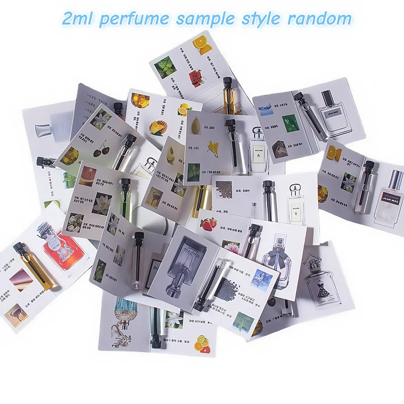 2ml unisex perfume sample set: long-lasting oriental floral oud fragrance with lavender, amber, and fruit notes.