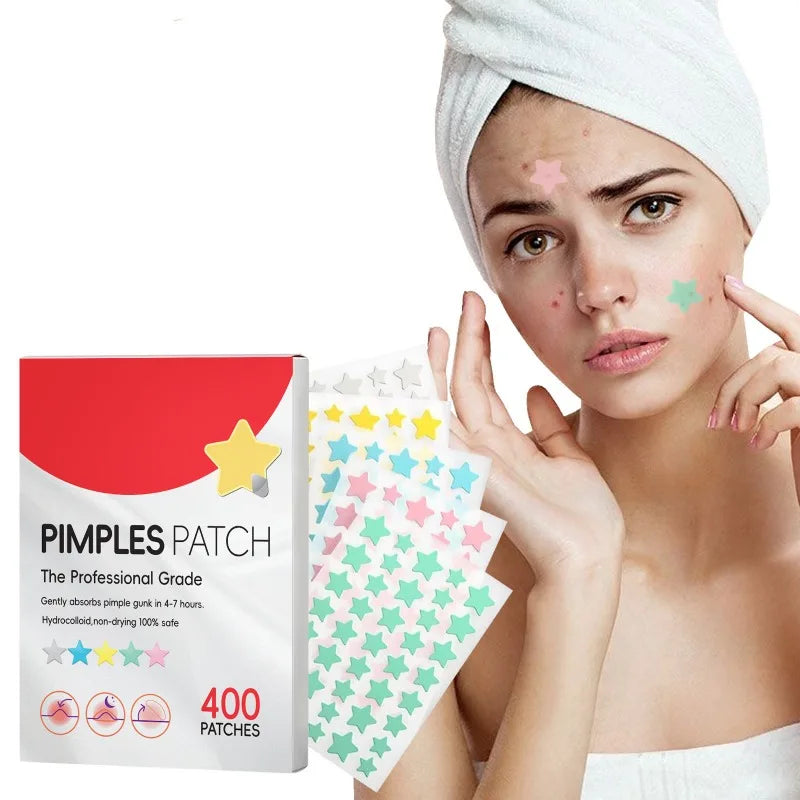400pcs Star Acne Patches Invisible Pimple Cover for Face Oil Control Spot Treatment Cute Sticker for Covering Zits and Blemishes