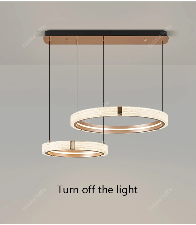 Modern Round LED Ring Light – Adjustable Minimalist Pendant 40-80cm Tidesmit