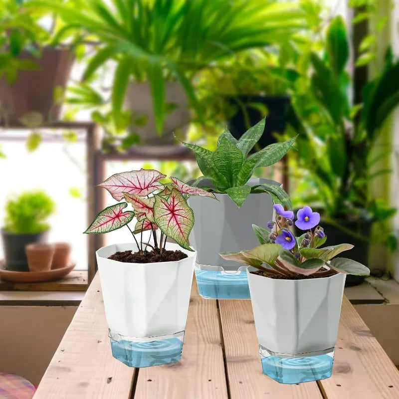 1/3PCS Self Watering Plants Pots Preventing Plant Drought Plastic Flowerpot with Injection Hole Indoor Outdoor Garden Supplies