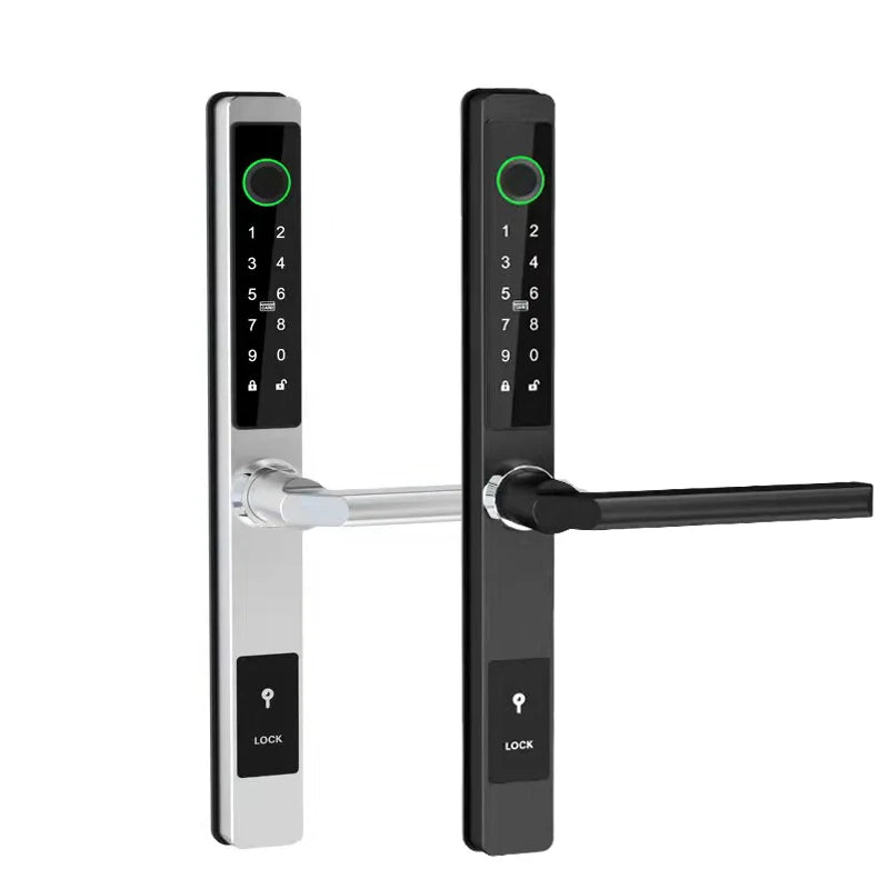 ZHDCOOKEY Biometric Digital Door Lock  Waterproof TTLock APP BLE Fingerprint RFID Card Password Aluminum Sliding Door Smart Lock