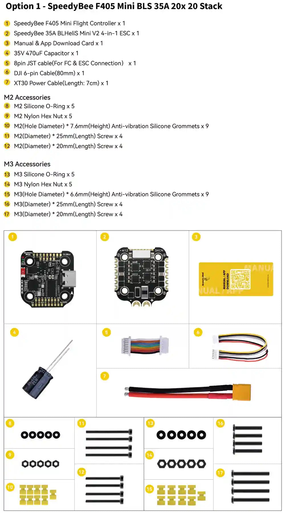 SpeedyBee F405 Mini Stack 35A 6S ESC for Reliable FPV Drones F405 FC 35A ESC Tidesmit