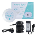 White ionic foot spa detox machine with black ion array, power adapter, and retail box for home relaxation therapy.