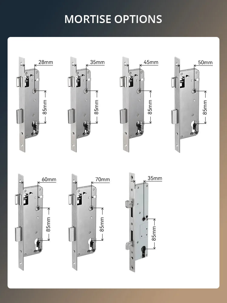 Peephole Camera Smart Aluminum Lock Euro 3592 Mortise Waterproof Tuya Wifi Fingerprint Digital Lock of UPVC Grill Sliding Door