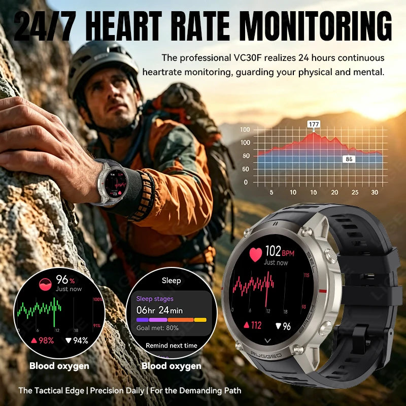 LIGE 5ATM Waterproof GPS Smart Watch Heart Rate Blood Oxygen 500mAh Battery Fitness Outdoor Offline Map Smartwatch Men Women