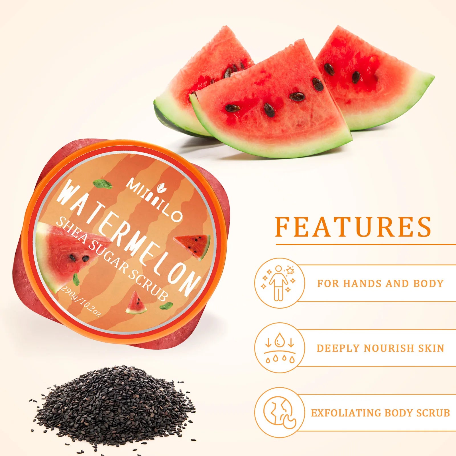 Shea Sugar Scrub Exfoliator for Smooth Skin | Tidesmit 290g Scrubs Treatments Tidesmit