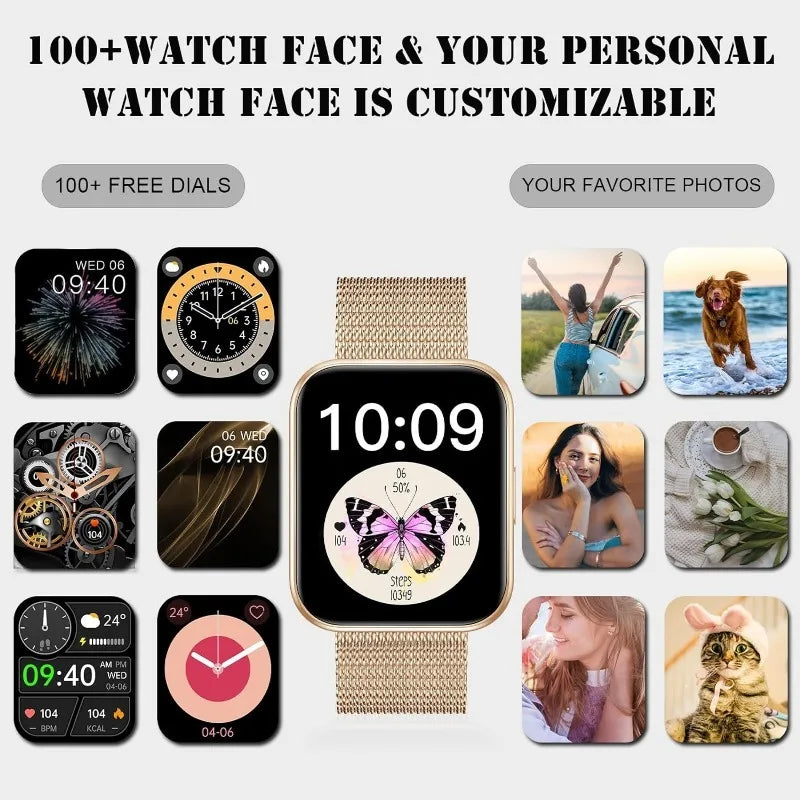 smart Watch (Answer/Make Calls), 1.85"HD Smart Watch for Women, AI Voice Smart Watch for Android/for iPhone, Sport Watch