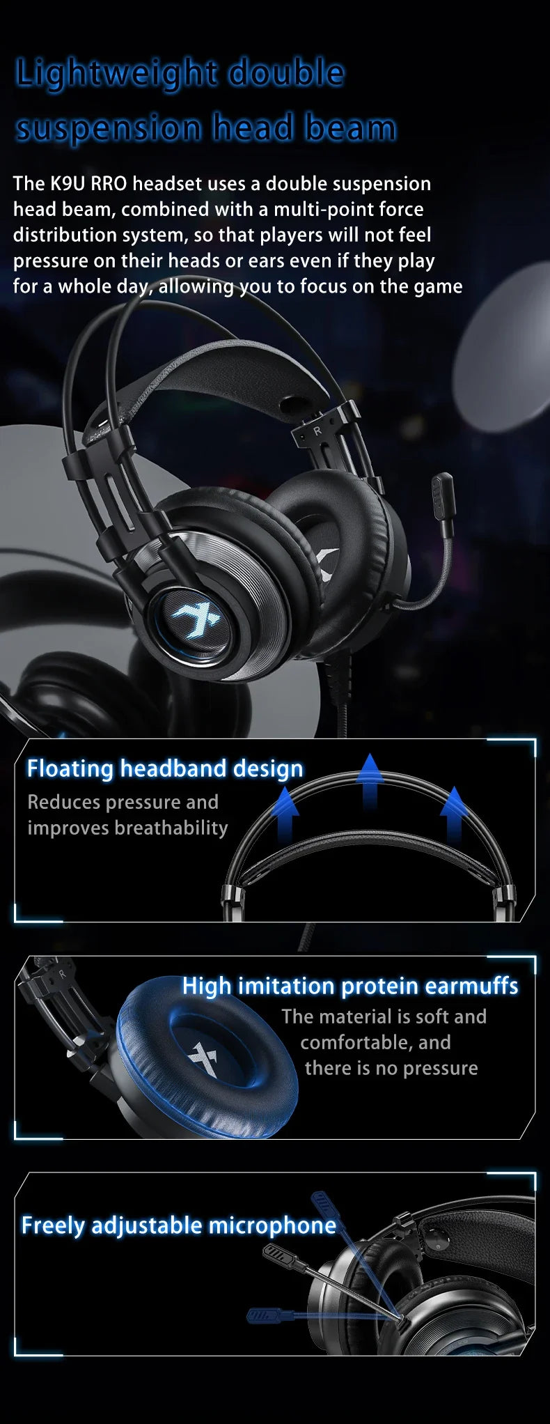 7.1 Surround Sound Gaming Headset with Noise Cancelling Mic - Tidesmit Tidesmit