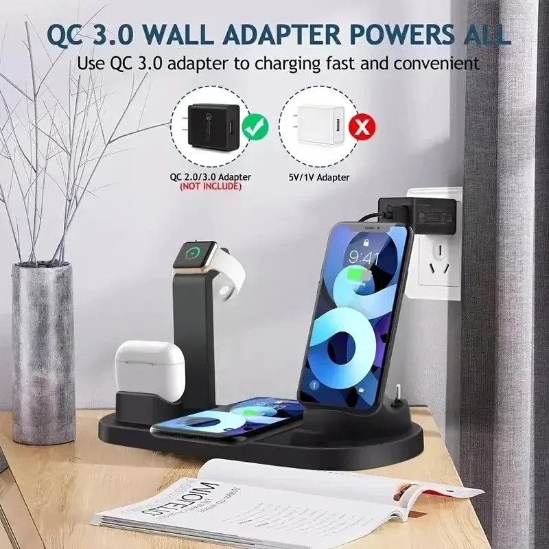 Wireless Charger for iPhone 17-12 & AirPods, Qi Certified Multi-Device Pad Tidesmit
