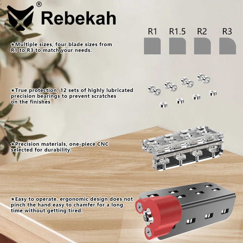 Rebekah Woodworking Edge Corner Arc Trimming Manual Planer Knife Blade Hand Tools Wood Deburring Chamfering Fillet Scraper