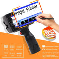 Handheld inkjet date code printer with touchscreen display and trigger grip
