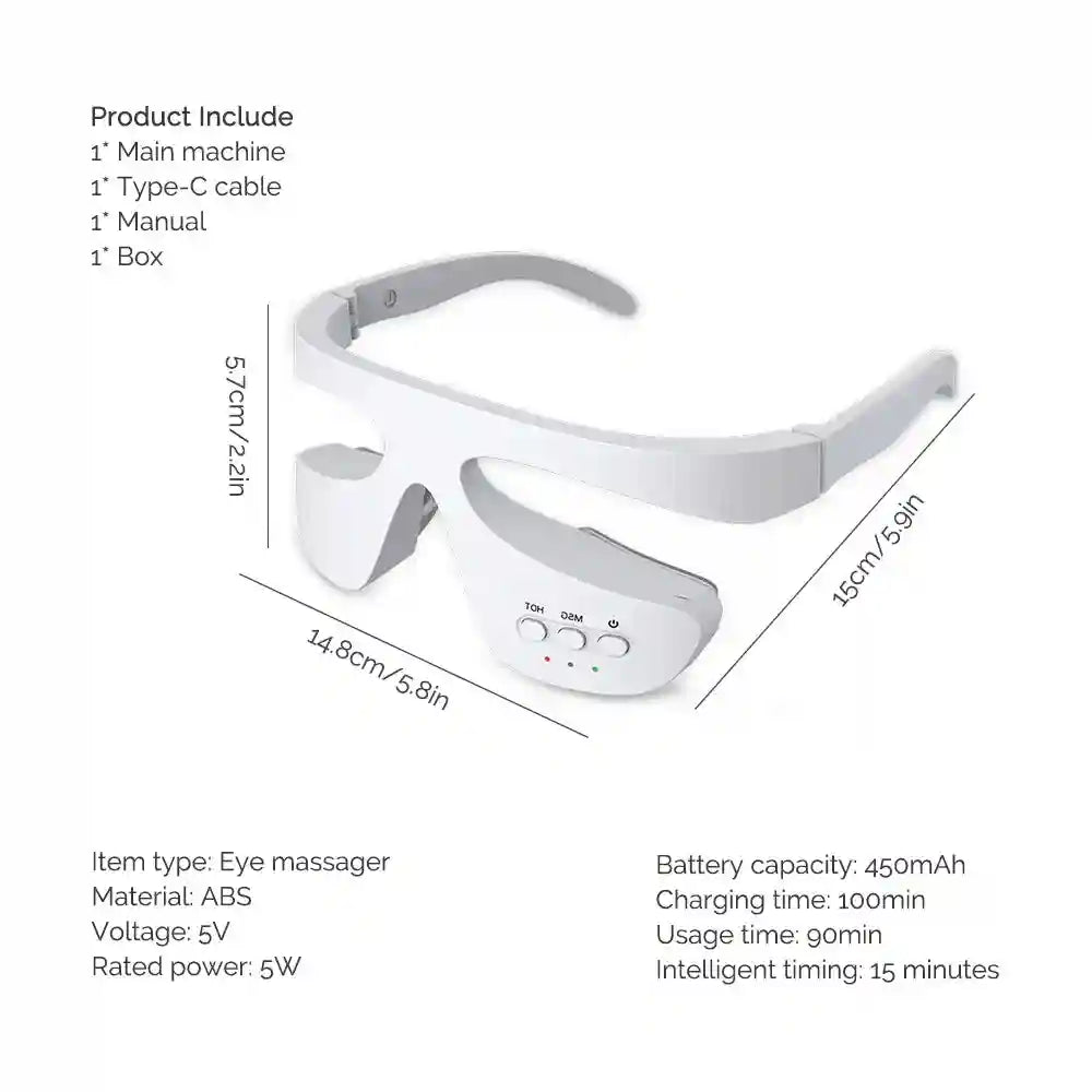 Electric Eye Massager with Red Light Therapy - White | Tidesmit Eye Massage Instrument Tidesmit