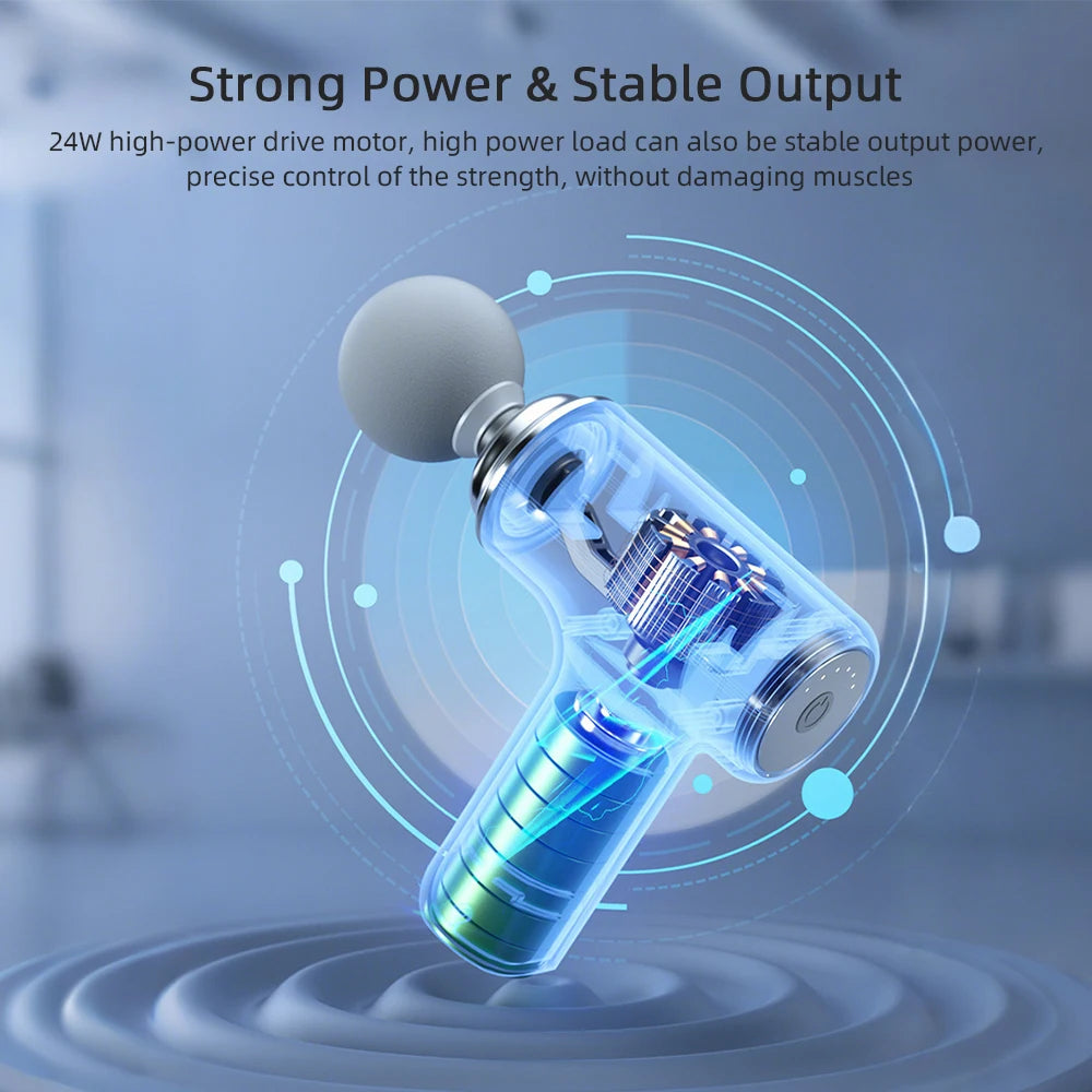 Portable Massage Gun: Deep Tissue Electric Massager for Muscle Relief Back Massage Instrument Tidesmit