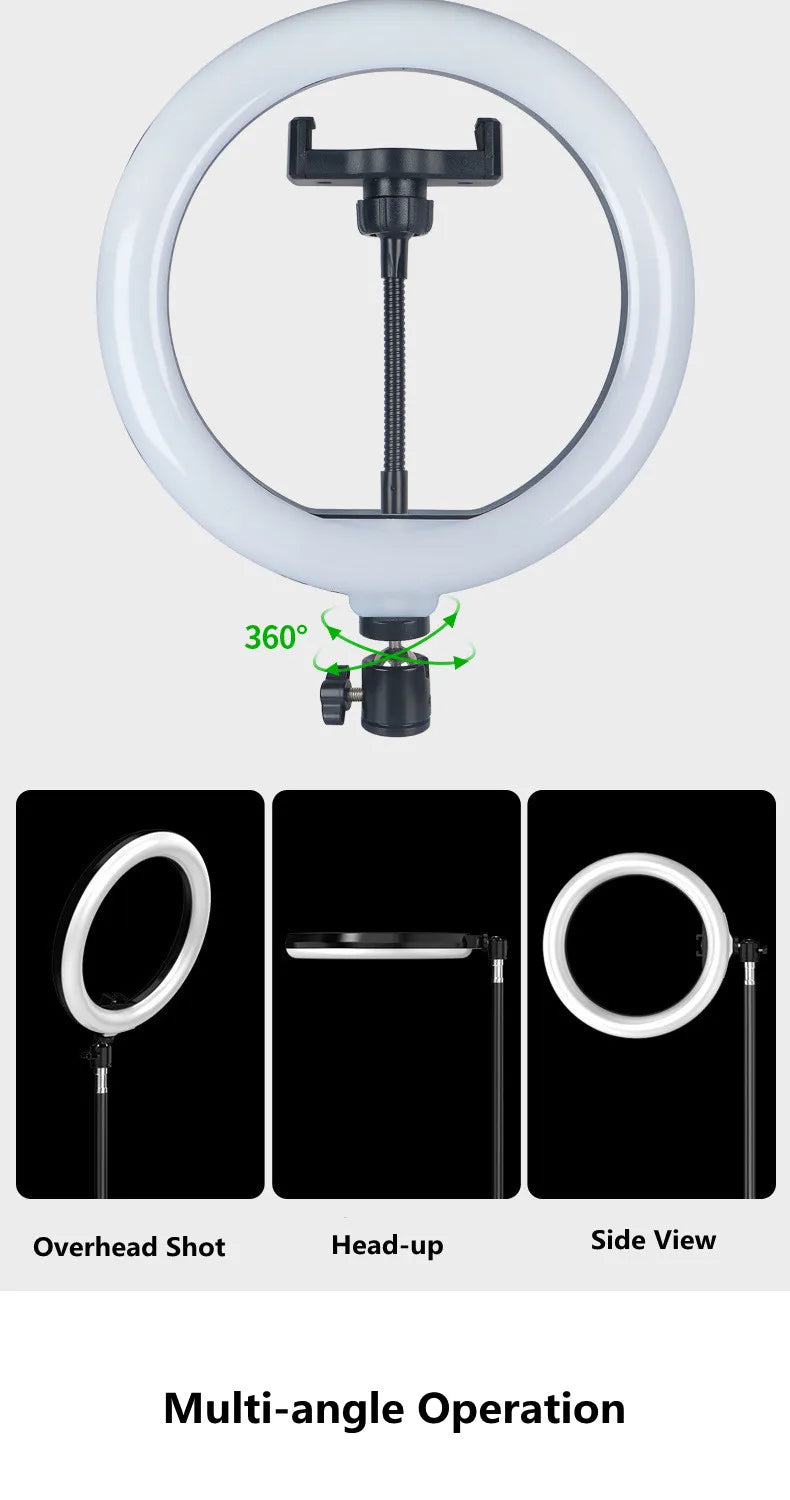 13 Inch RGB Ring Light with Tripod Stand - Adjustable LED Lighting Tidesmit