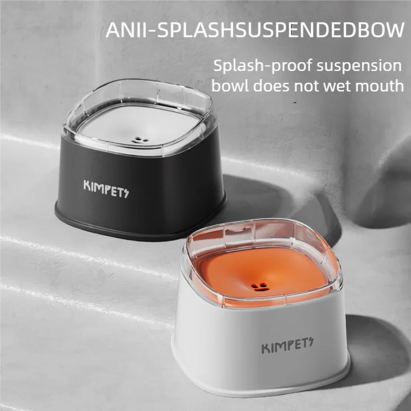 2000ml spill-proof slow water bowl for dogs and cats. Large, mess-free, non-wet mouth drinking dispenser.