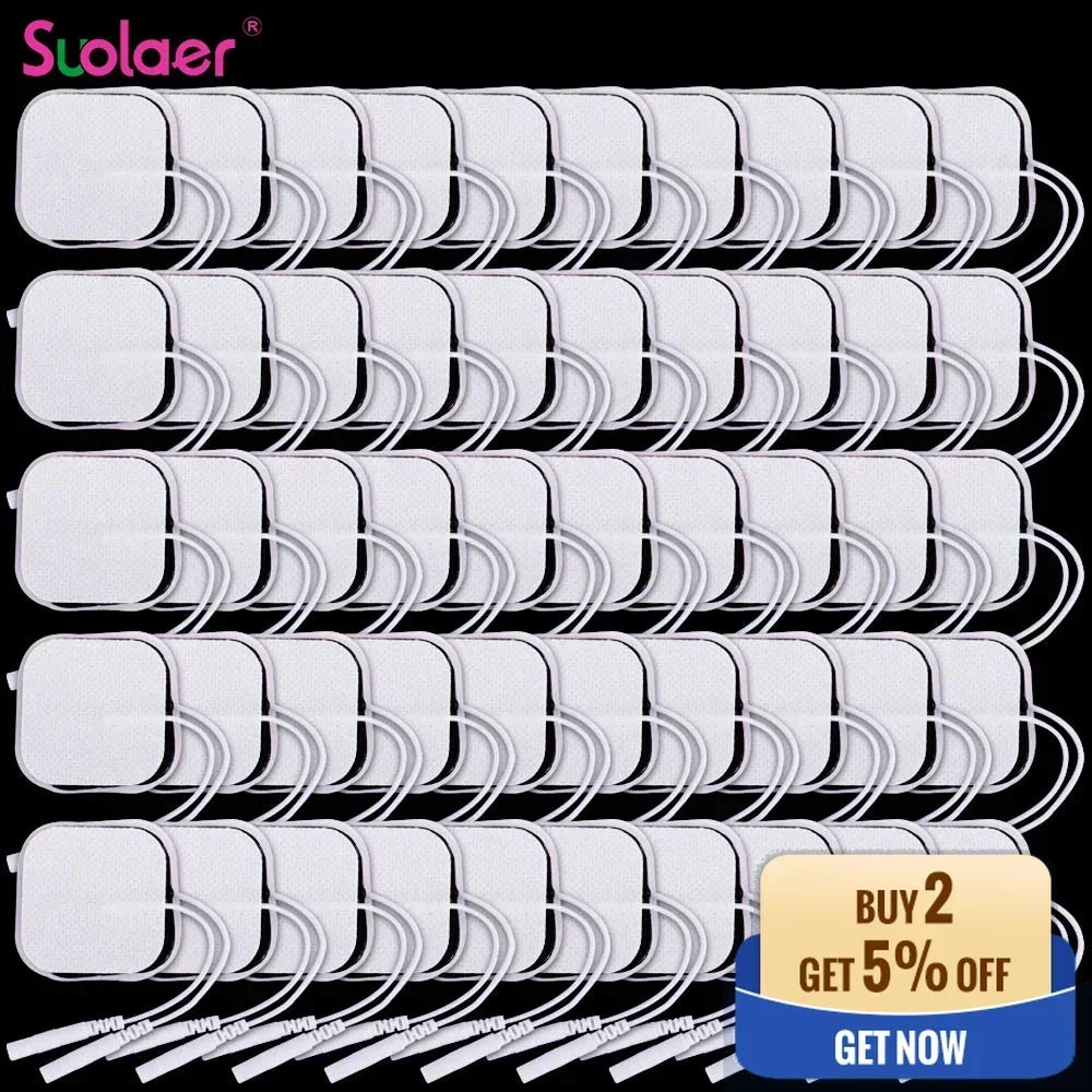 TENS Unit Electrode Pads Replacement 5x5cm - Self-Adhesive Tidesmit Body Shaping Massage Equipment Tidesmit