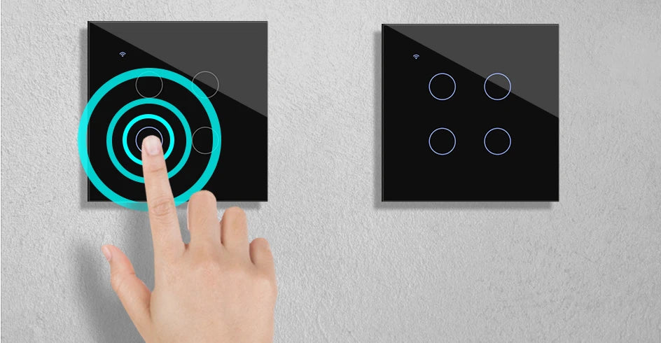 ZigBee 1 2 3 4 Gang with No Neutral Smart Touch Light Switch EU Europe UK Wall Button Tuya Power 2 3 Way Alexa Smart Home Voice