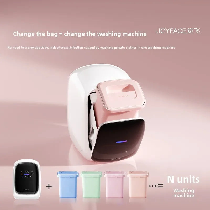 Tidesmit JOYFACE 2Mini 220V portable washing machine side view showing compact automatic laundry dryer features