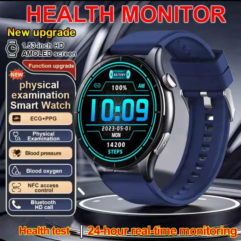 2026 New Smart Watch NFC ECG+PPG Blood oxygen Uric Acid Blood Pressure Sapphire Smartwatch Men For iPhone Android