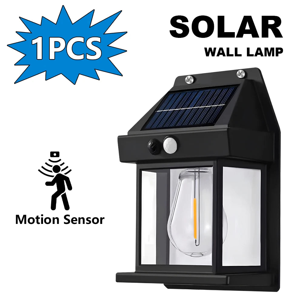 4PCS Solar Wall Light Outdoor Waterproof Sunlight Pathway Fence Lamp Yard Luminous Wall Washer Garden Decoration Tungsten Light