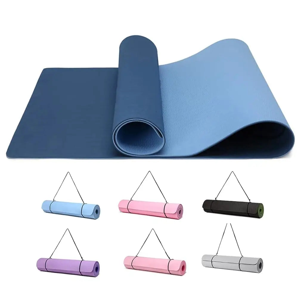 Good Nite TPE Yoga Mat - Non-Slip 183x61x0.6cm for Pilates, Fitness & Training, with Carry Strap