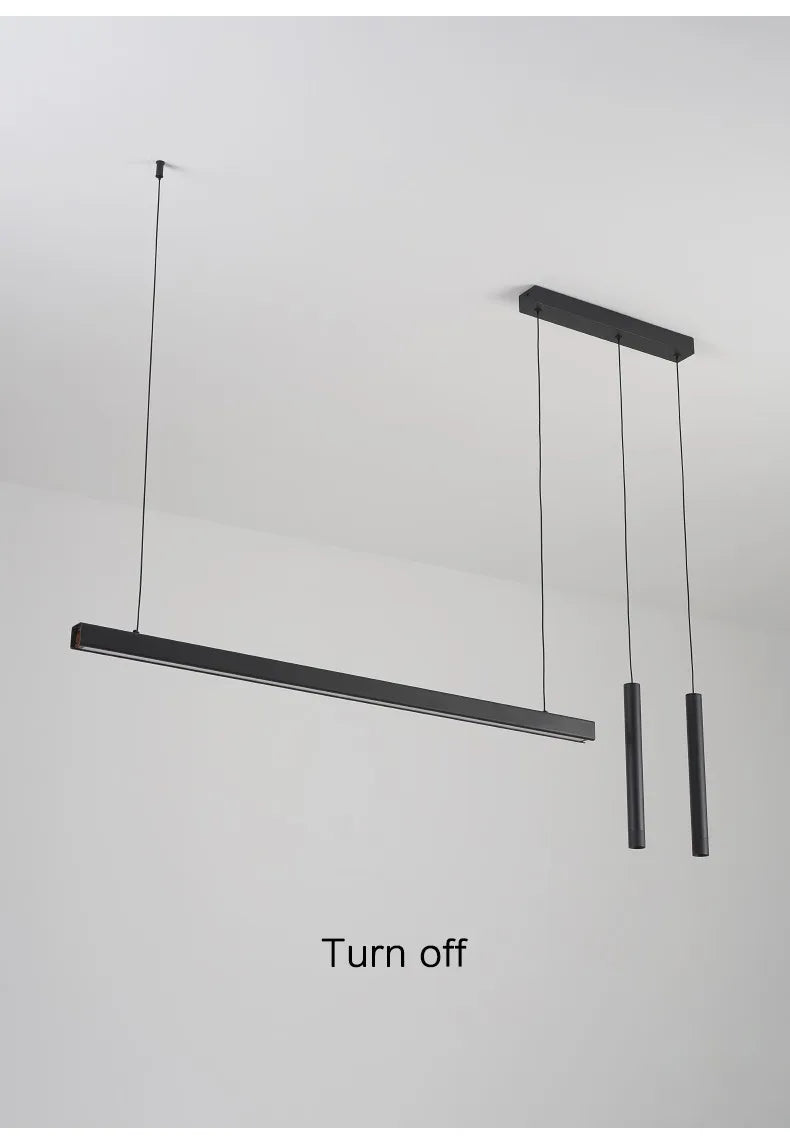 Modern Minimalist LED Ring Light | Nordic Linear Dining Chandelier Tidesmit