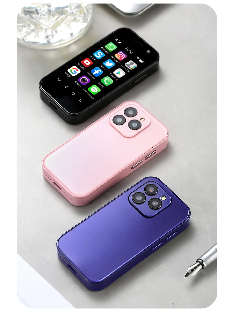SOYES XS14 Pro 3.0in 4G Mini Smartphone Android 9.0 Dual Sim Face ID Dual Camera WIFI Bluetooth FM Hotspot GPS OTG Mobile Phone