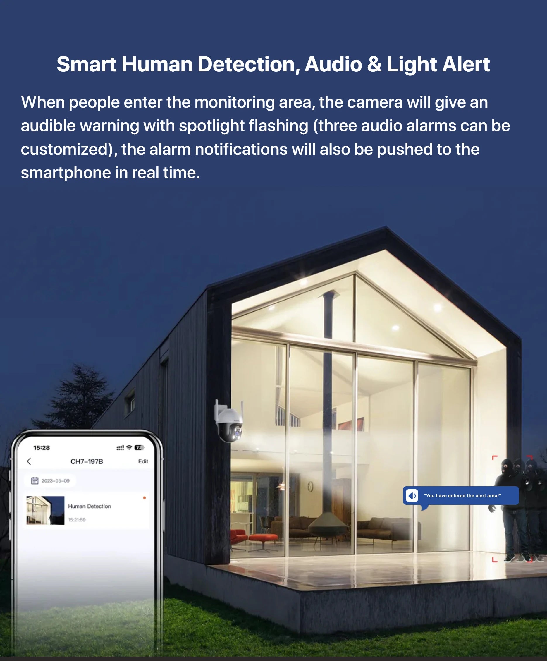 Tenda 4MP Outdoor Wi-Fi Pan/Tilt Camera CH7-WCA Full-Color 360° Visual Coverage Night Vision AI Motion Detection Smart Alarm