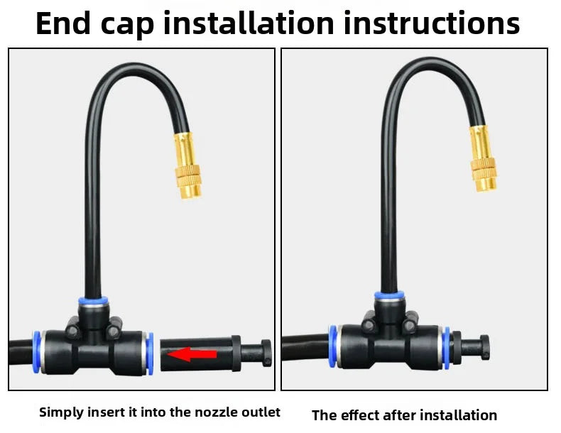 8mm PE Pipe Universal Automatic Irrigation Sprinkler Kit Rotating Copper Nozzle Watering Irrigation Patio Misting Cooling System
