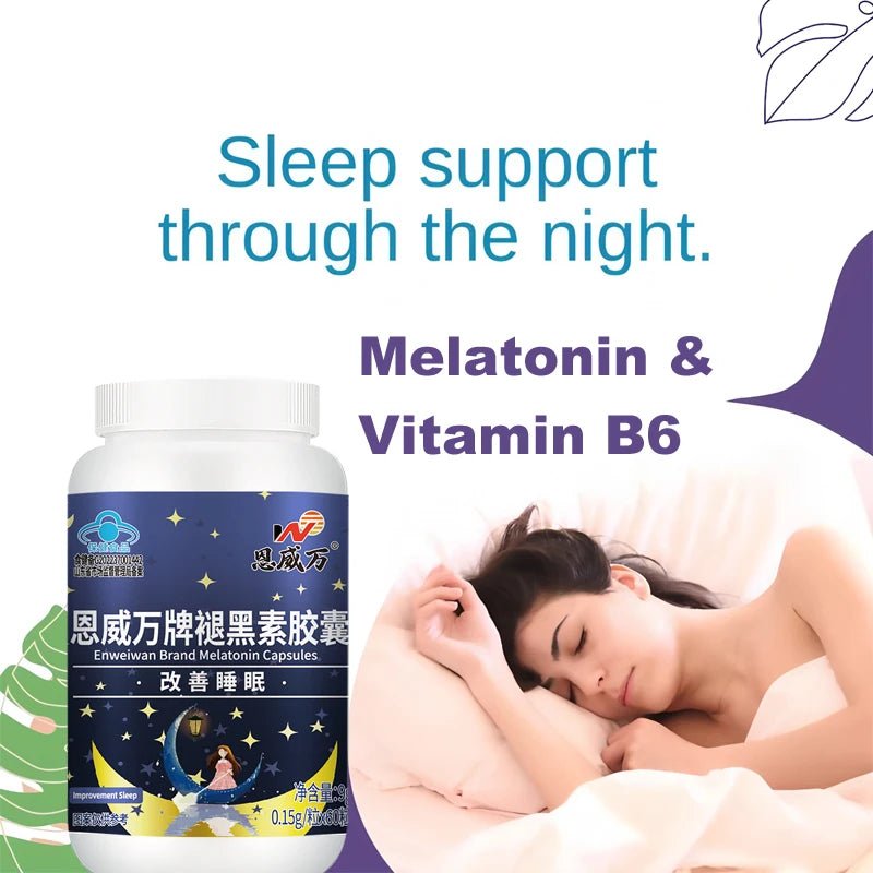 Melatonin Capsules, Deep Sleep & Brain Cognition, Extra Strength Liposomal Melatonin with Vitamin B6,double effect quality sleep