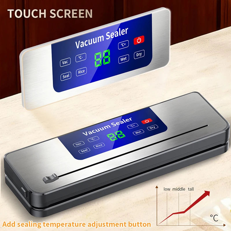 Wireless Portable Vacuum Sealer for Food Multi-Pack with Sealing Countdown Display Touch Waterproof Buttons Compact Kitchen Esse