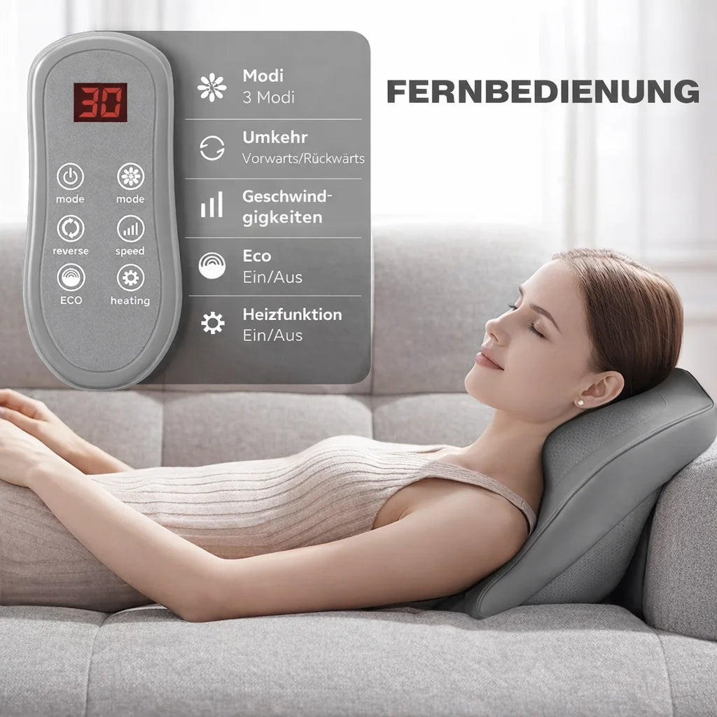 Shiatsu Neck Massage Pillow with Heat Therapy - EU Standard Back Massage Instrument Tidesmit
