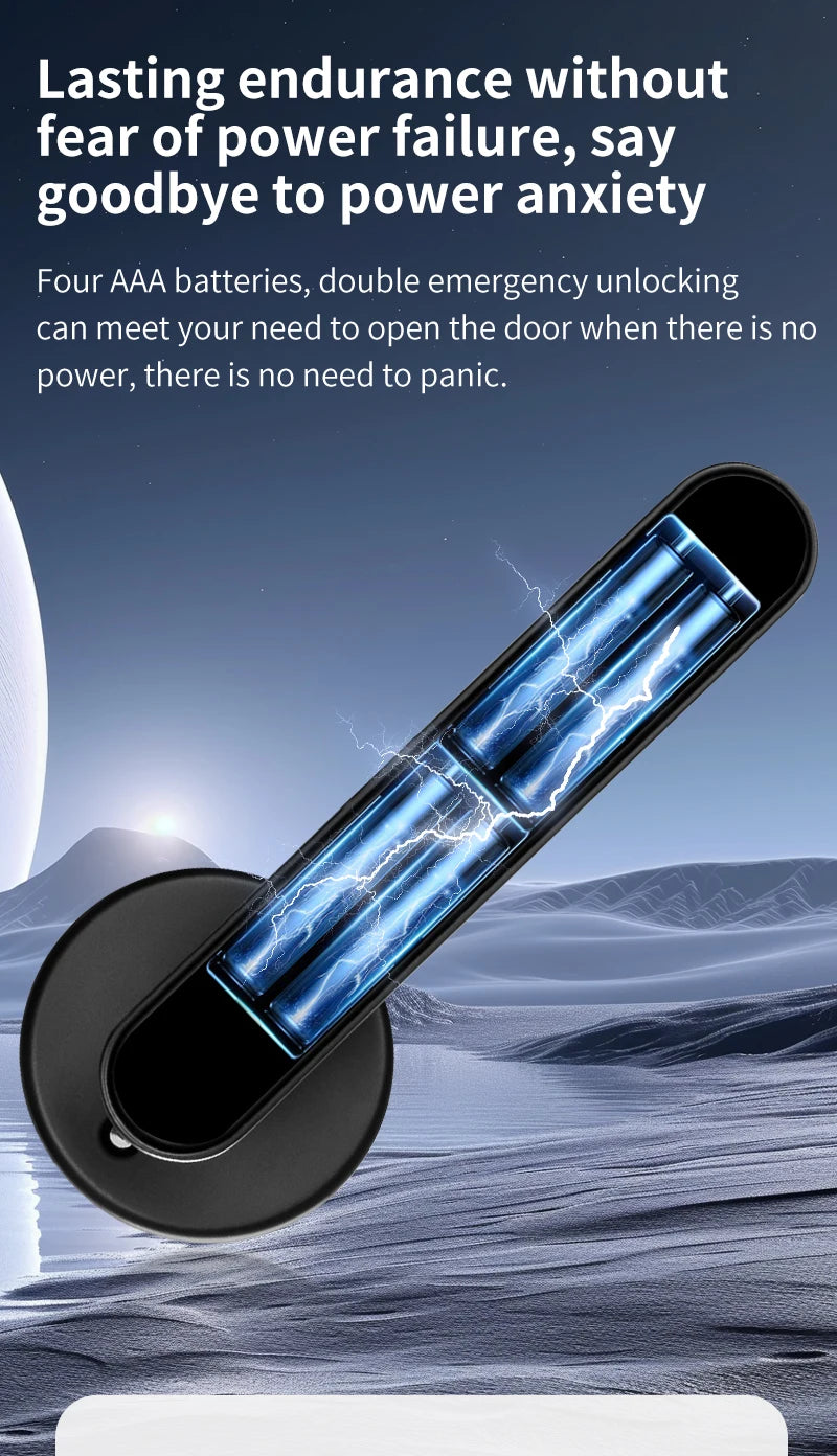 KERUI Fingerprint Door Lock  Works with Tuya Smart Electronic Door Lock with Fingerprint/Password/Key/Tuya APP/Card Unlock