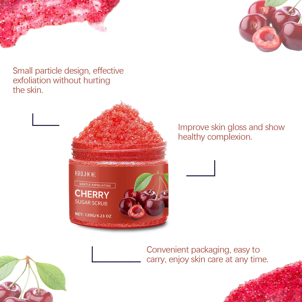 Cherry Sugar Body Scrub for Smooth Skin - Exfoliating Set Scrubs Treatments Tidesmit