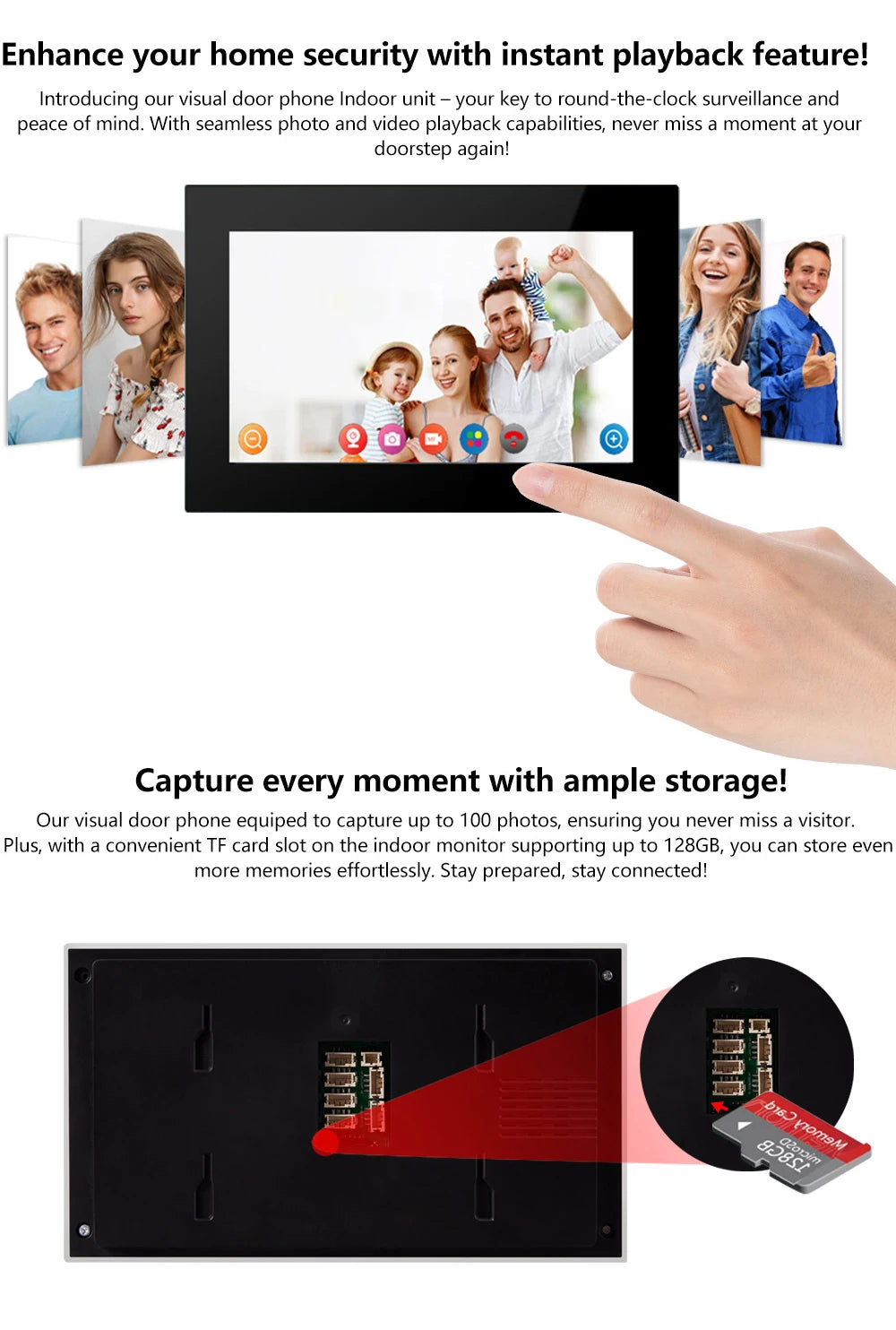 support tuya app Smart Video Intercom 1080P AHD WiFi Access Control System Camera Monitor Villa Home Security