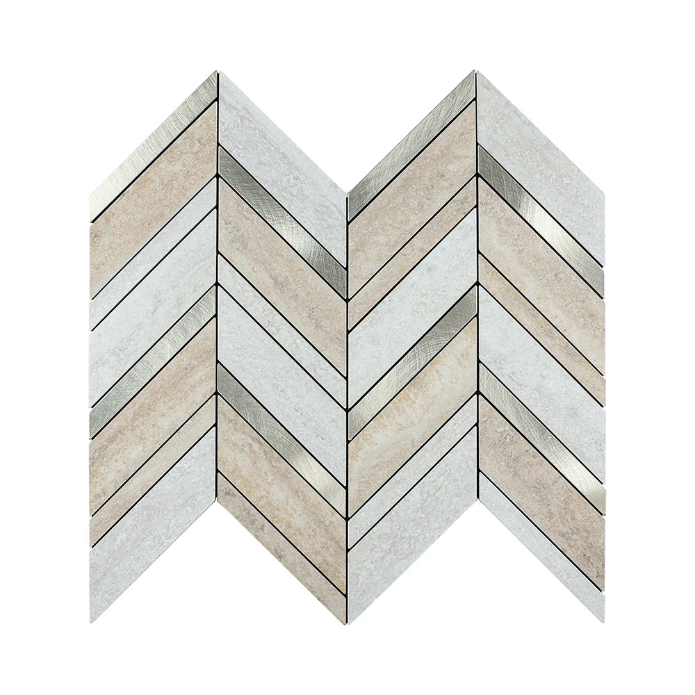 Herringbone Peel and Stick Backsplash, Faux Stone PVC Self Adhesive Marble Tiles for Kitchen Bathroom