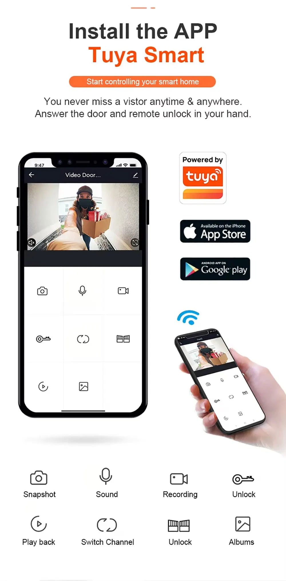 Tuya Smart Life WiFi 7 Inch Wireless HD Video Doorbell Intercom POE Switch 1-999 Unit Large Building Apartment Door Phone System